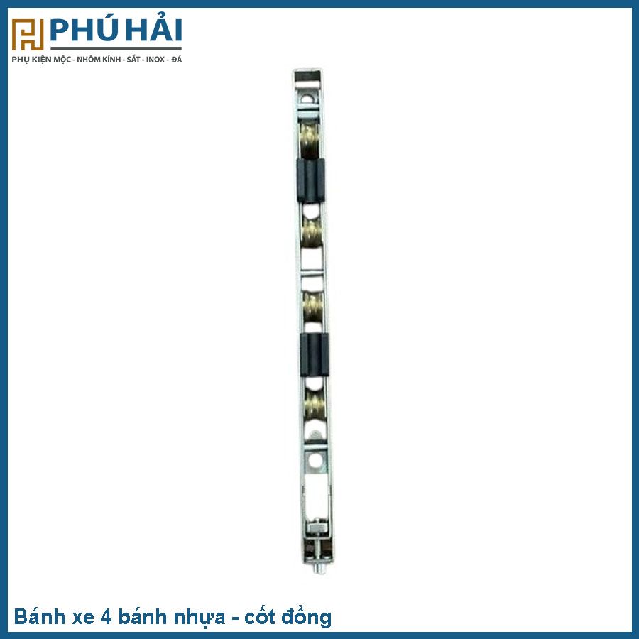  Bánh xe 4 bánh Nhựa - Rãnh C- Màu Đen(15*13*205)90KG (10C/B) 