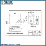  Bánh xe đơn hệ 93 CL50G33K24 KINLONG Chính Hãng 