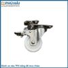 Bánh xe nâu 7F5 Trắng đế inox khóa