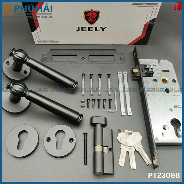  Khóa JEELY PT2309B màu đen vặn chìa 