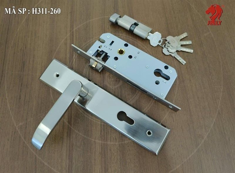  Khóa JEELY H311B-260 màu inox tim vặn chìa (16B/T) 