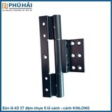  Bản lề 4D 2T đen mờ đệm nhựa 5 lỗ cánh - cánh KINLONG 