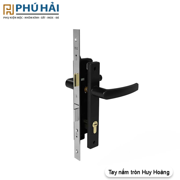  Khóa đơn điểm HUY HOÀNG tay tròn ĐEN tim thau AP82K22 LXD - VC mở trong 