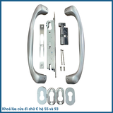  Khóa lùa cửa đi chữ C Màu Bạc dùng cho XINGFA hệ 55 và 93 