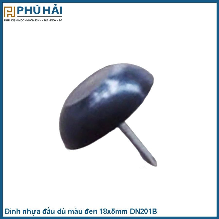  Đinh nhựa đầu dù màu đen 18x5mm DN201B- DN201B (200Cái/Bịch) 