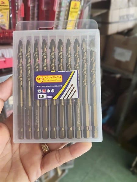  Mũi Khoan đa năng 2 cạnh đuôi lục giác nguyễn gia 8ly 