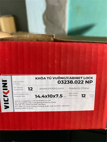  Khóa tủ VICKINI 03238.022 NP ken bóng (240 C/T) 