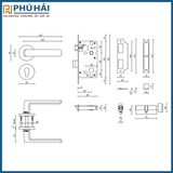  Khoá cửa phân thể 34838.001 K18 Vàng bóng 