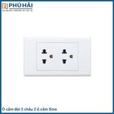  Ổ cắm đôi 3 chấu 2 ổ cắm sino 