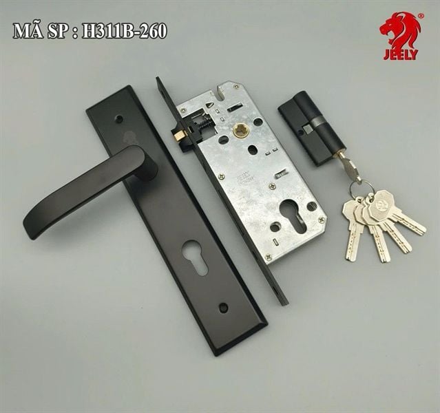  Khóa JEELY H311B-260 màu đen tim vặn chìa (16B/T) 
