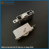  Bánh xe đơn chịu lực có tăng chỉnh dập lỗ hệ 55 ( bánh nhựa) 