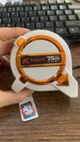  Thước kéo 2 mặt có lỗ ban 7.5M TRẮNG viền Cam_K7057 