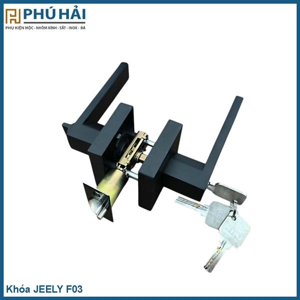  Khóa JEELY hợp kim màu đen vuông F03 có chìa 
