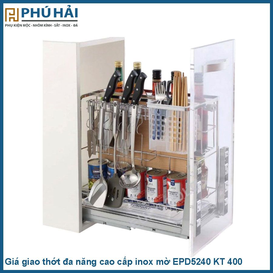  Giá dao thớt nan dêt inox mờ khung inox 304 EP35F KT 350 EUROGOLD 