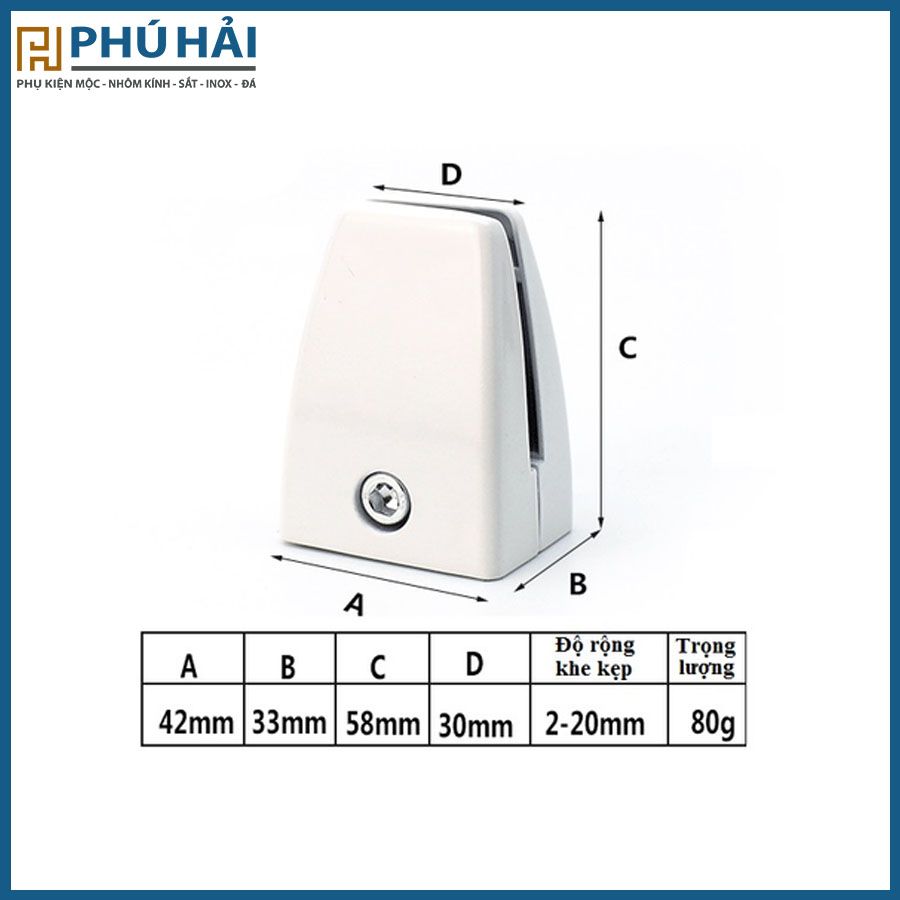  Kẹp kính để bàn - H0001N - Màu xám (cái) 