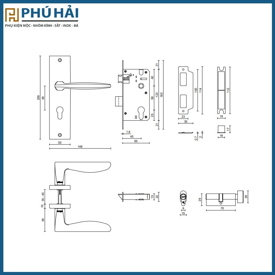  Khóa Cửa Nẹp Vickini 32015.MBG 