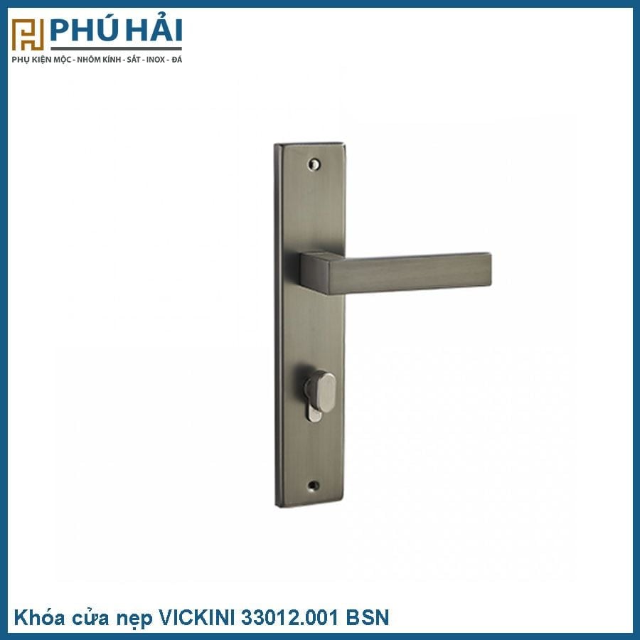  Khóa cửa nẹp VICKINI 33012.002 BSN ken xước bóng, ruột 2 đầu 
