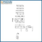  Khóa cửa nẹp VICKINI 37915.101 SSS inox bóng/ mờ, ruột 2 đầu(Cái) 