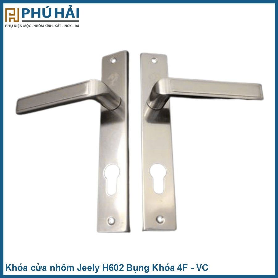  Khóa cửa nhôm Jeely H602 Bụng Khóa 4F ốp sắt màu inox -VC 