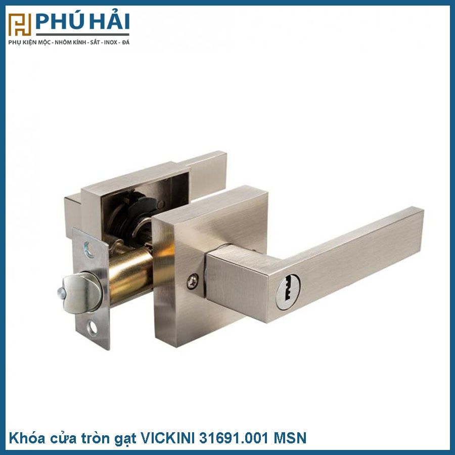  Khóa cửa tròn gạt VICKINI 31691.001 MSN ken xước mờ 