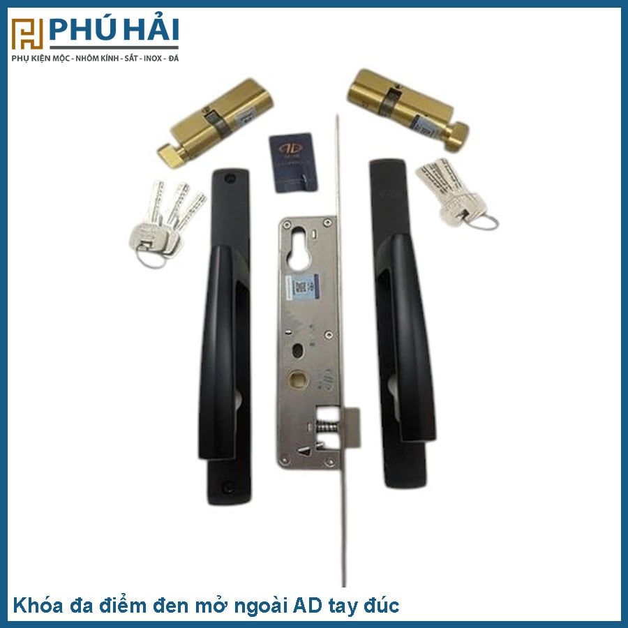  Khóa đa điểm đen mở ngoài AD tay đúc (20b/t) 