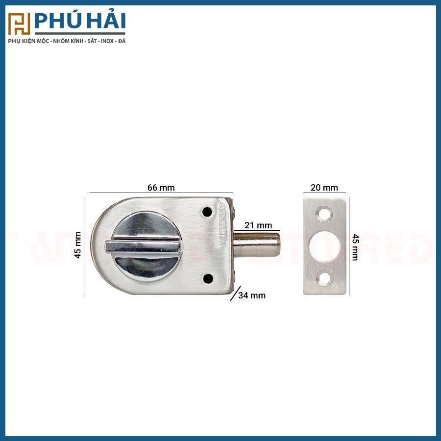  Khóa kính bán nguyệt Hammered đơn 842-07 vặn chìa (nhỏ) 