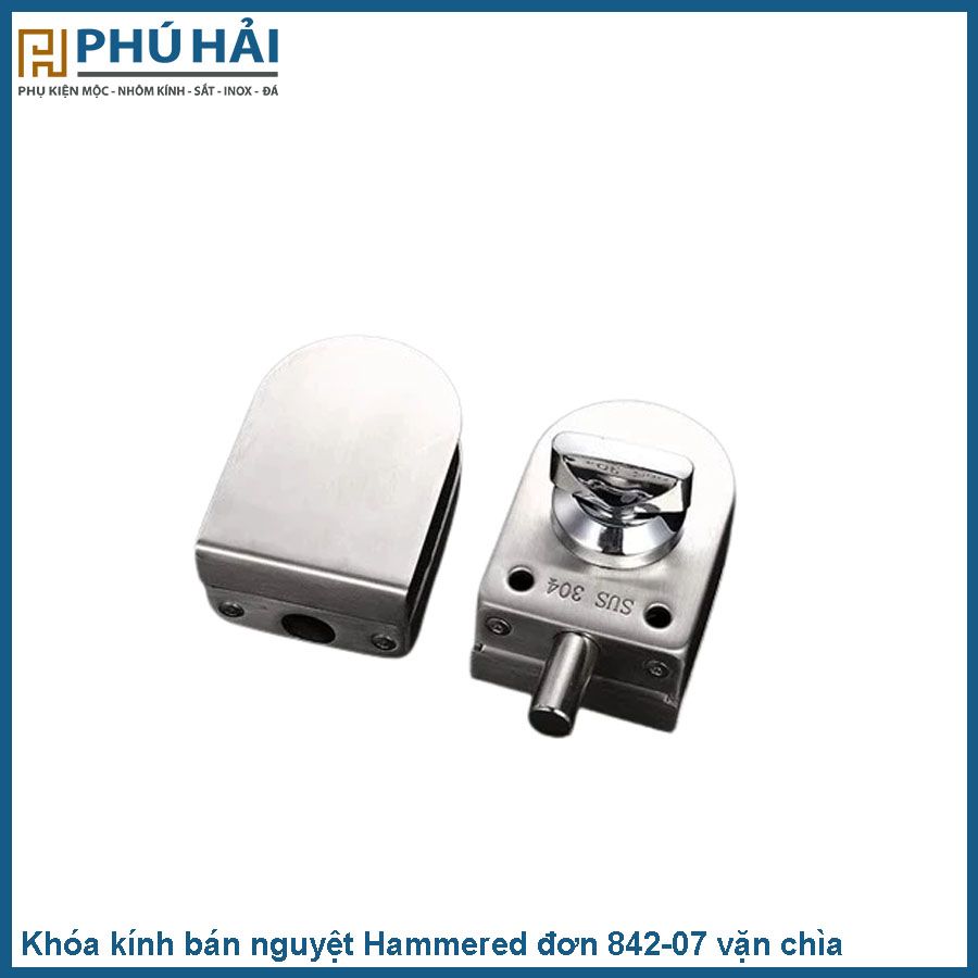  Khóa kính bán nguyệt Hammered đơn 842-07 vặn chìa (nhỏ) 