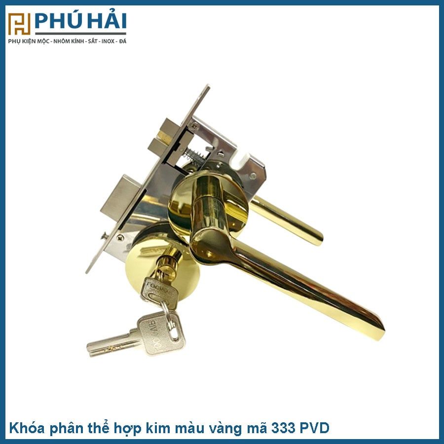  Khóa phân thể hợp kim màu vàng mã 333 PVD 