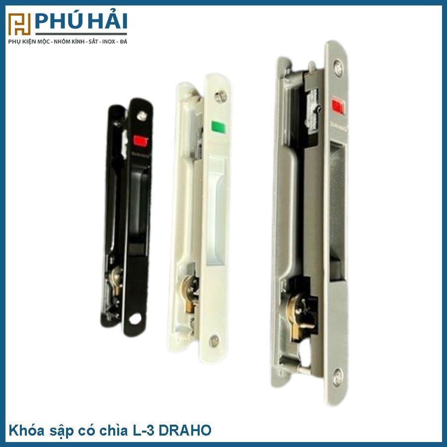  Khóa sập Màu Xám có chìa L-3 DRAHO 