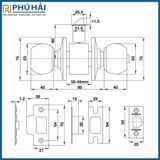  Khóa tay nắm tròn HALEFE 489.93.130 