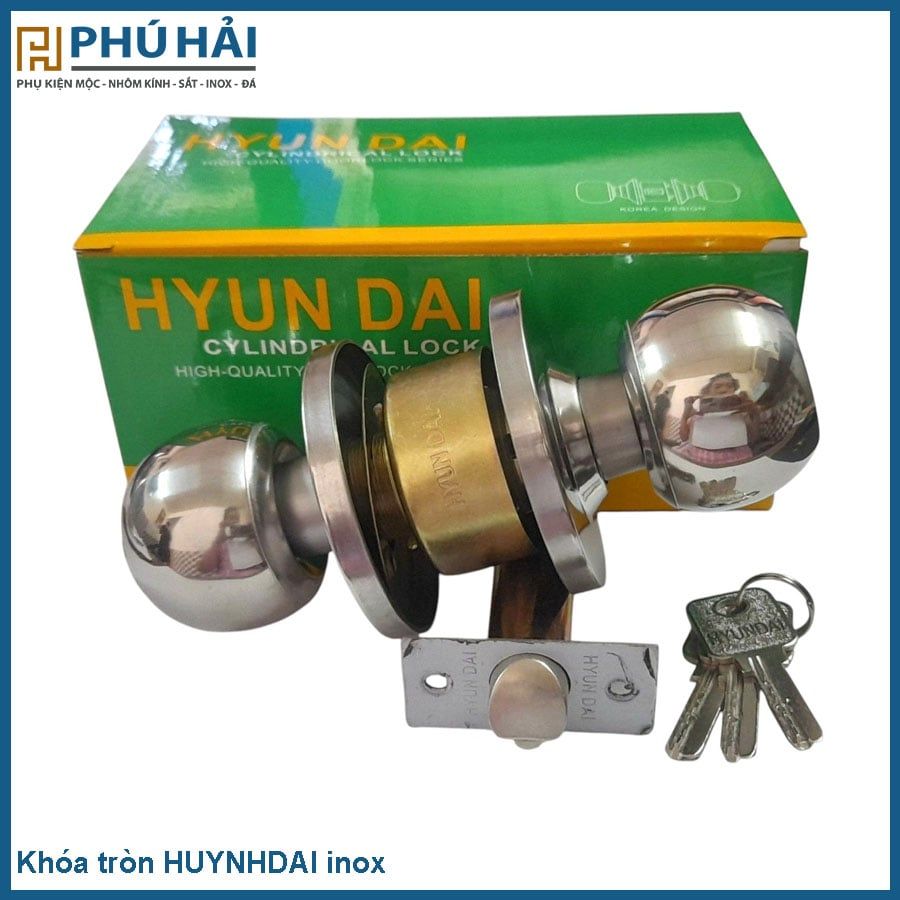  Khóa tròn HUYNHDAI inox mờ cò dài 