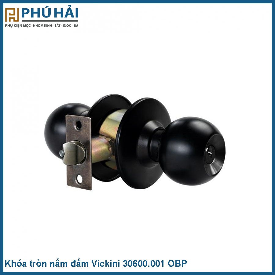  Khóa tròn nắm đấm Vickini 30600.001 OBP Đen mờ 