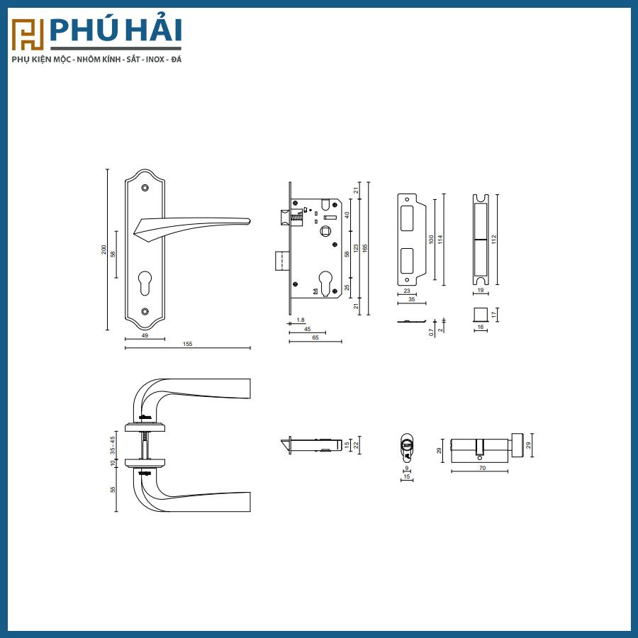  Khoá cửa Nẹp Vickini 32019.001 OBP 