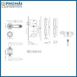  Khoá cửa phân thể Vickini 38306.101 K24 mạ vàng K24 