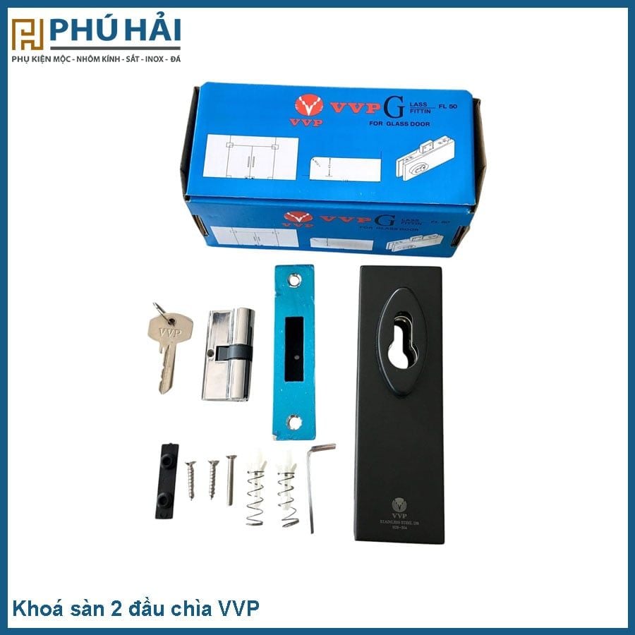  Khoá sàn 2 đầu chìa VVP màu đen 
