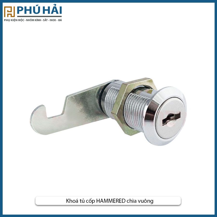  Khoá tủ cốp HAMMERED chìa vuông 