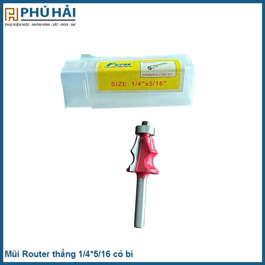  Mũi Router thẳng 1/4*5/16 có bi 