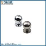  Núm tủ 001 phi 22 inox xước(100C/H) 