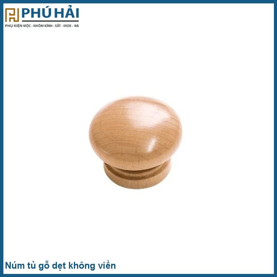  Núm tủ gỗ dẹt không viền trung 