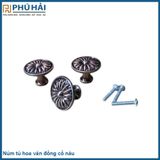  Núm tủ hoa văn đồng cổ nâu 