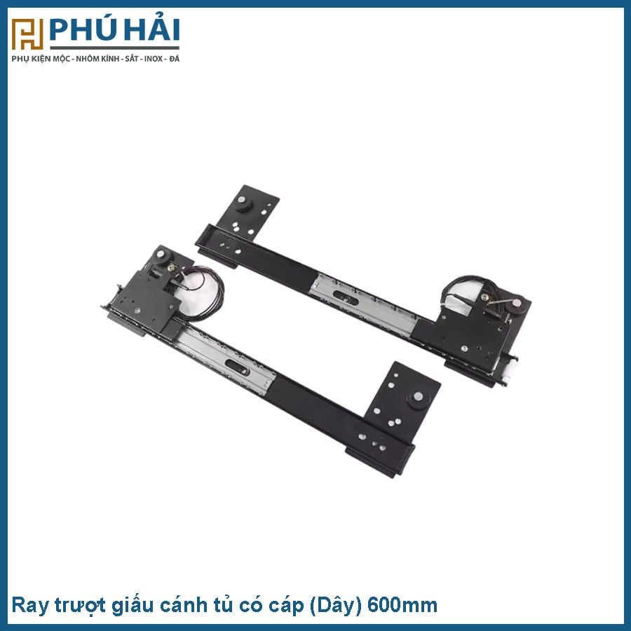  Ray trượt giấu cánh tủ có cáp (Dây) 600mm 