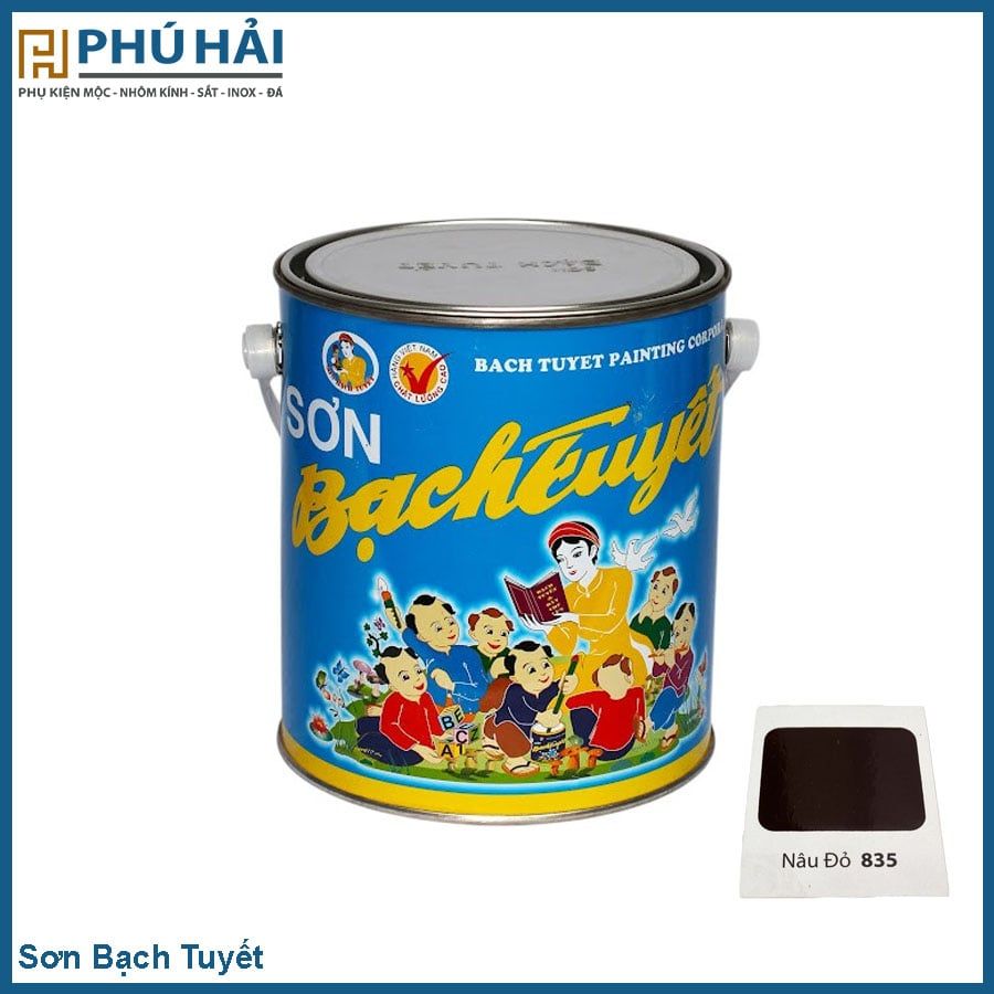  Sơn dầu BẠCH TUYẾT 835 nâu đỏ 2.8kg 