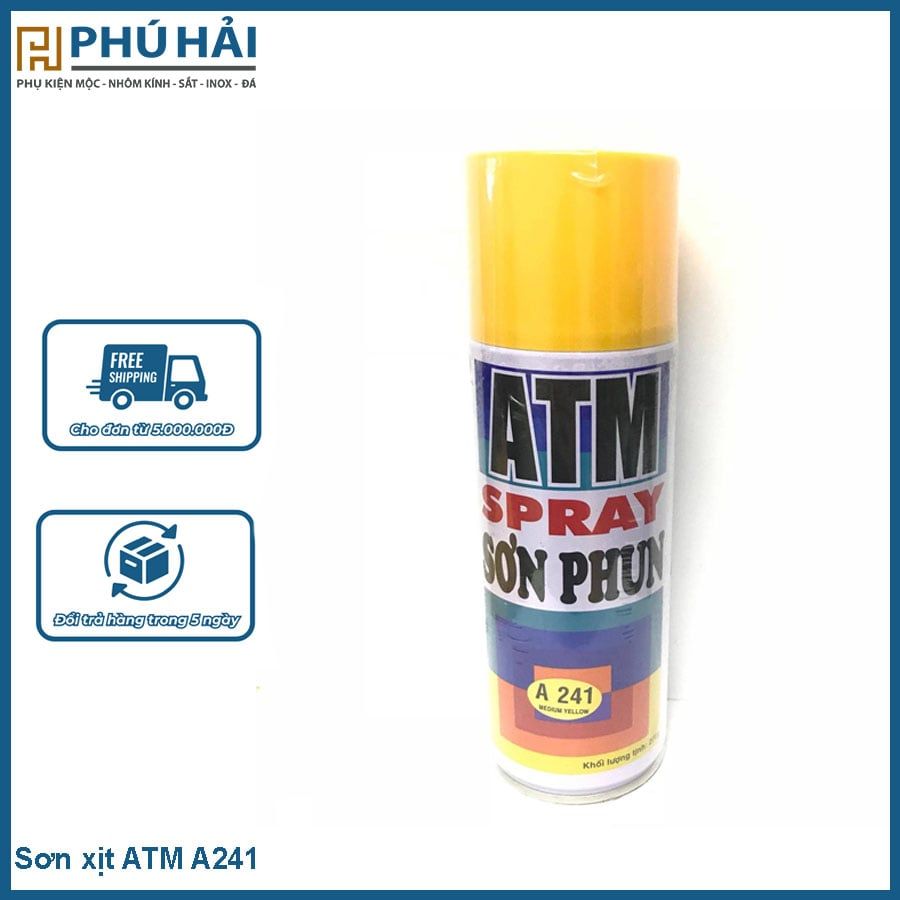  Sơn xịt ATM A241 ( Mầu vàng nhẹ) (12 chai/1 thùng) 