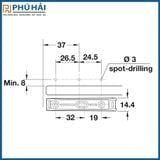  Típ on nhấn mở HAFELE loại dài Đen 356.12.305 (Có bas hít nam châm 356.01.549) 