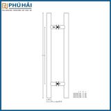  Tay cửa kính VICKINI 69125.120-Þ32x1200 OBP đen mờ 