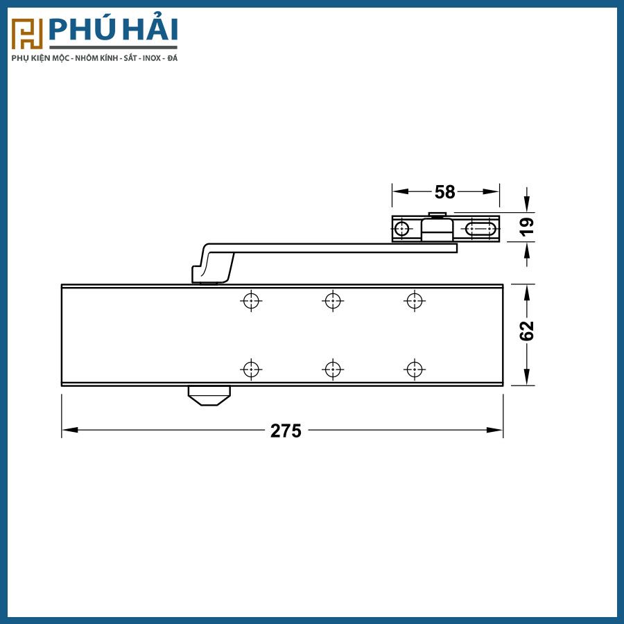  Tay đẩy hơi Hafele không dừng 150kg 931.84.769 
