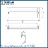  Tay nắm âm Hafele màu nhôm mờ 151.76.923 