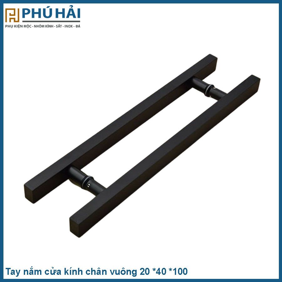  Tay nắm cửa kính đen chân vuông 20 *40 *100 