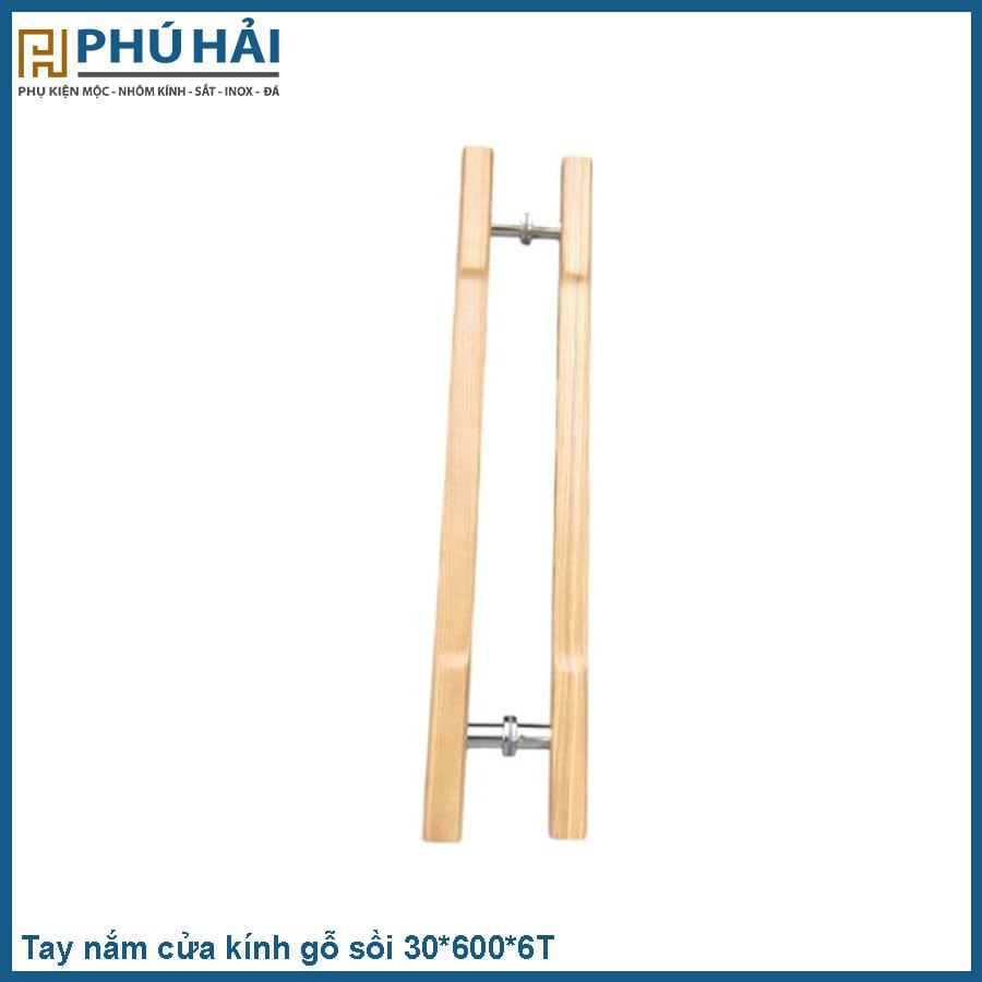  Tay nắm cửa kính gỗ sồi 30*600*6T 