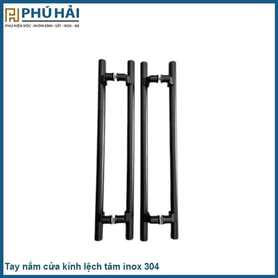  Tay nắm cửa kính lệch tâm màu đen inox 304 phi 38 * 8T 